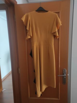 Vestido de fiesta amarillo y negro talla 38