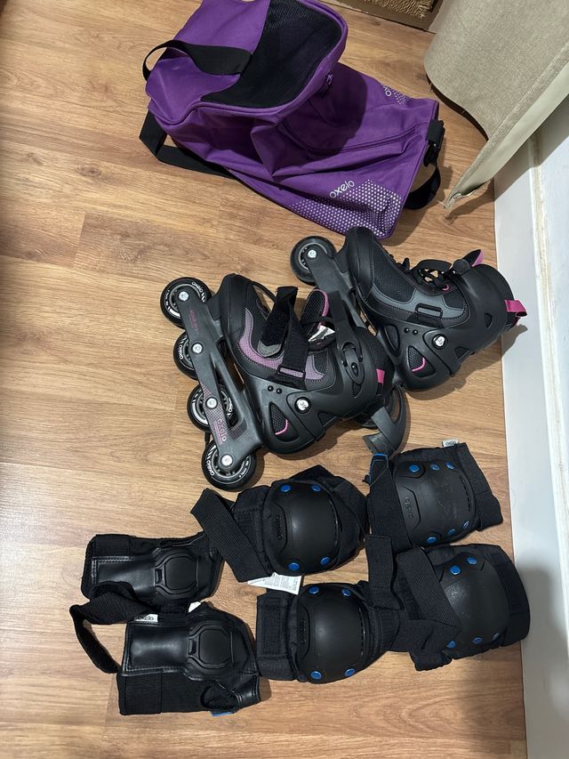 Patines Oxelo Talla 39 + Protecciones y Bolso