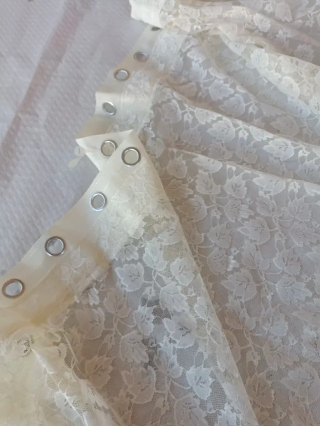 Visillos de encaje beige  1'78 por 2'20