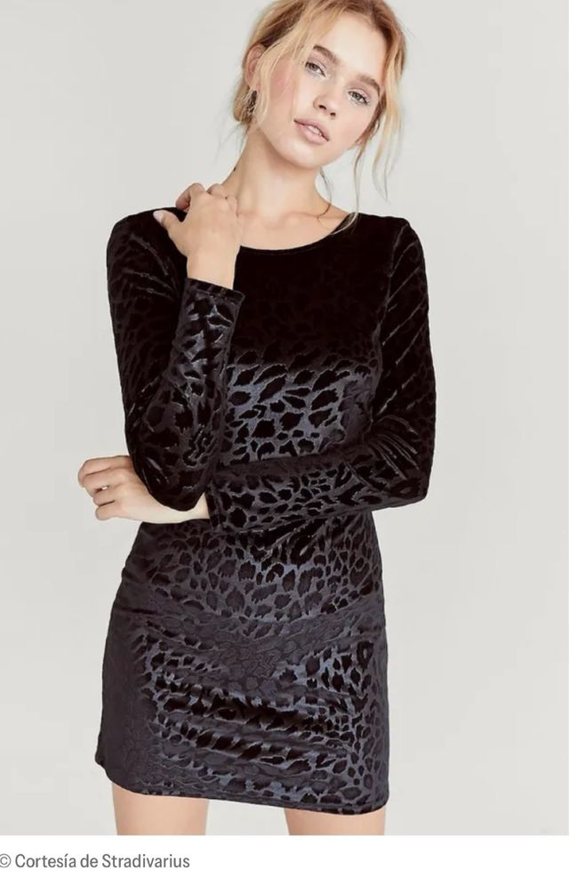 Vestido fiesta terciopelo estampado