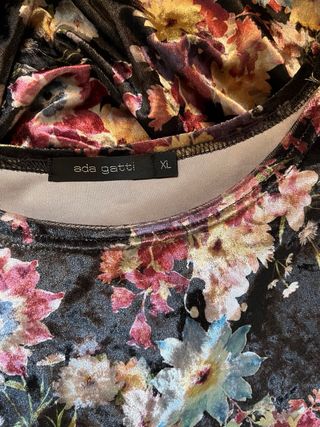 Vestido Terciopelo Flores Talla XL