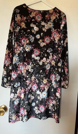 Vestido Terciopelo Flores Talla XL