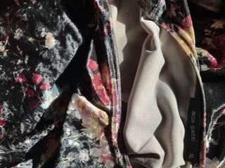 Vestido Terciopelo Flores Talla XL