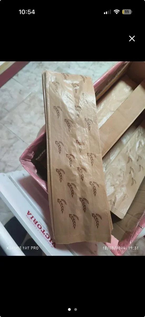 Sacchetti di carta per pane con design di spighe