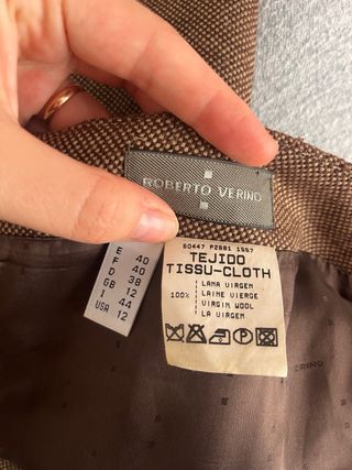 Falda Roberto Verino Talla M Marrón 100% lana