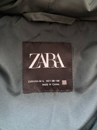Abrigo largo verde Zara mujer