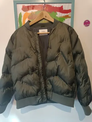 Chaqueta bomber Zara verde 11-12años