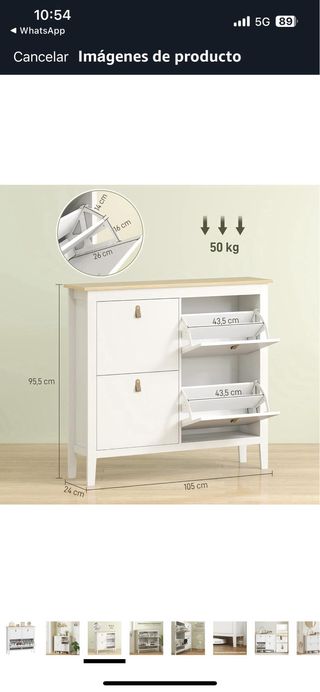 Mueble Zapatero HOMCOM 105x24x95.5cm