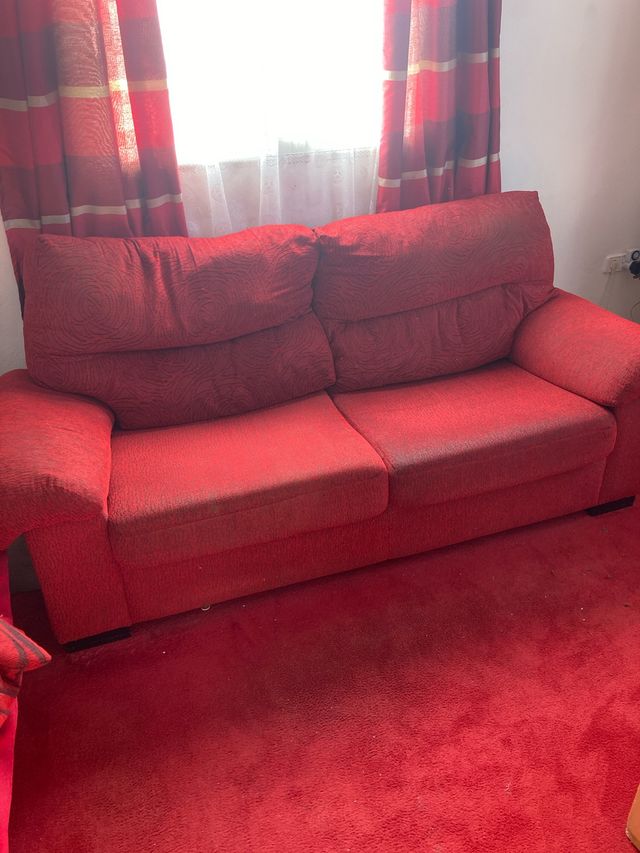 Sofá Rojo Grande 3 Plazas