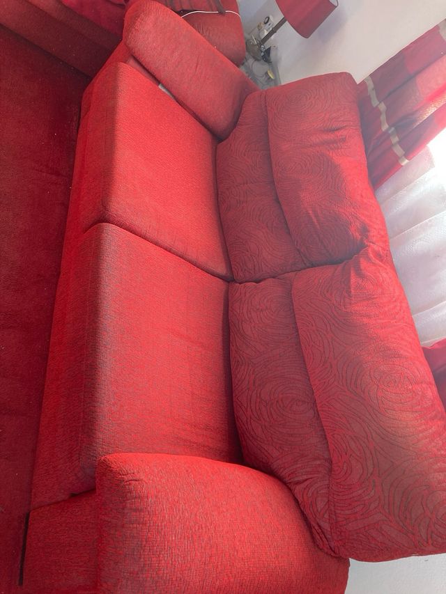 Sofá Rojo Grande 3 Plazas