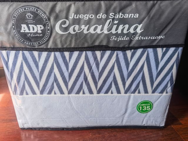 Juego de Sábanas Coralina Perchado Doble Cara