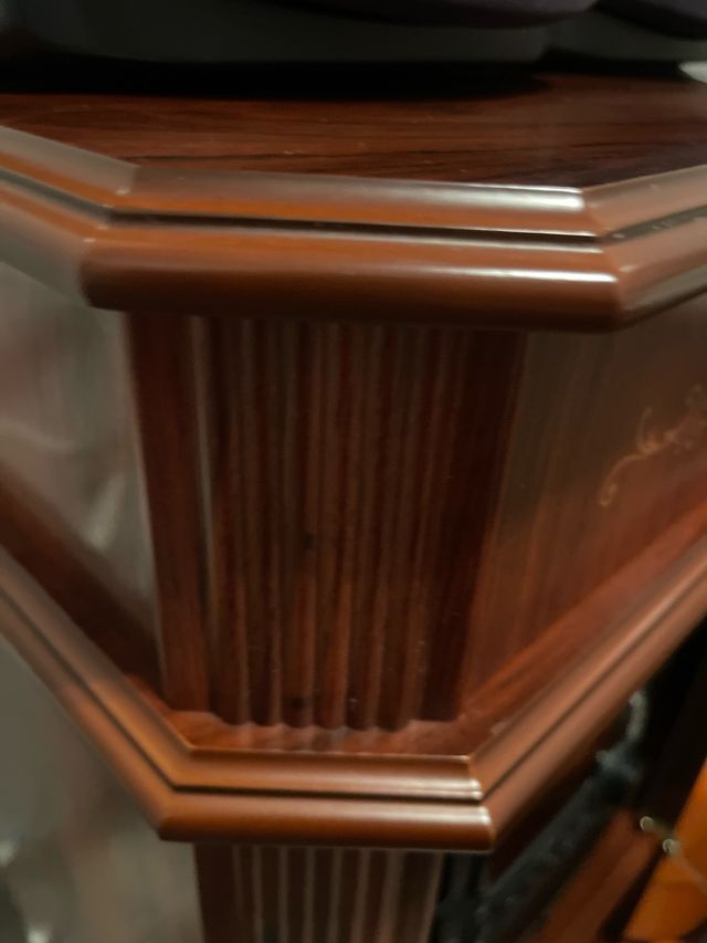 Mueble clásico equipo música madera y cristal