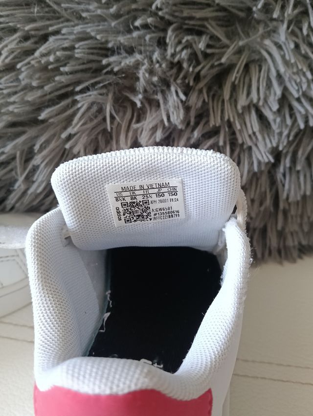 Zapatillas niña Adidas Blancas y Rosas Velcro