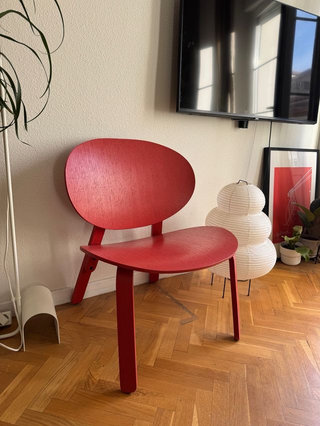 Sillón Ikea Froset Madera Rojo