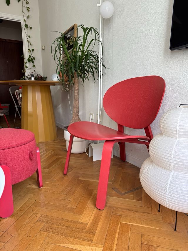 Sillón Ikea Froset Madera Rojo