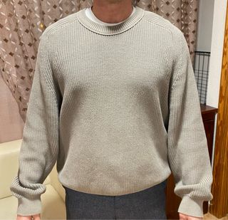 Jersey Zara punto beige hombre