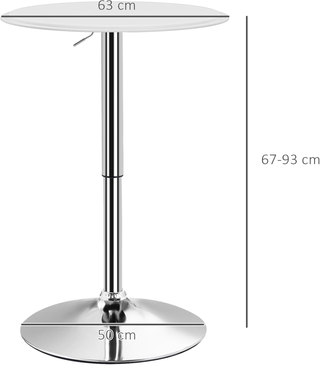 Tavolo da bar rotondo con altezza regolabile 67-93
