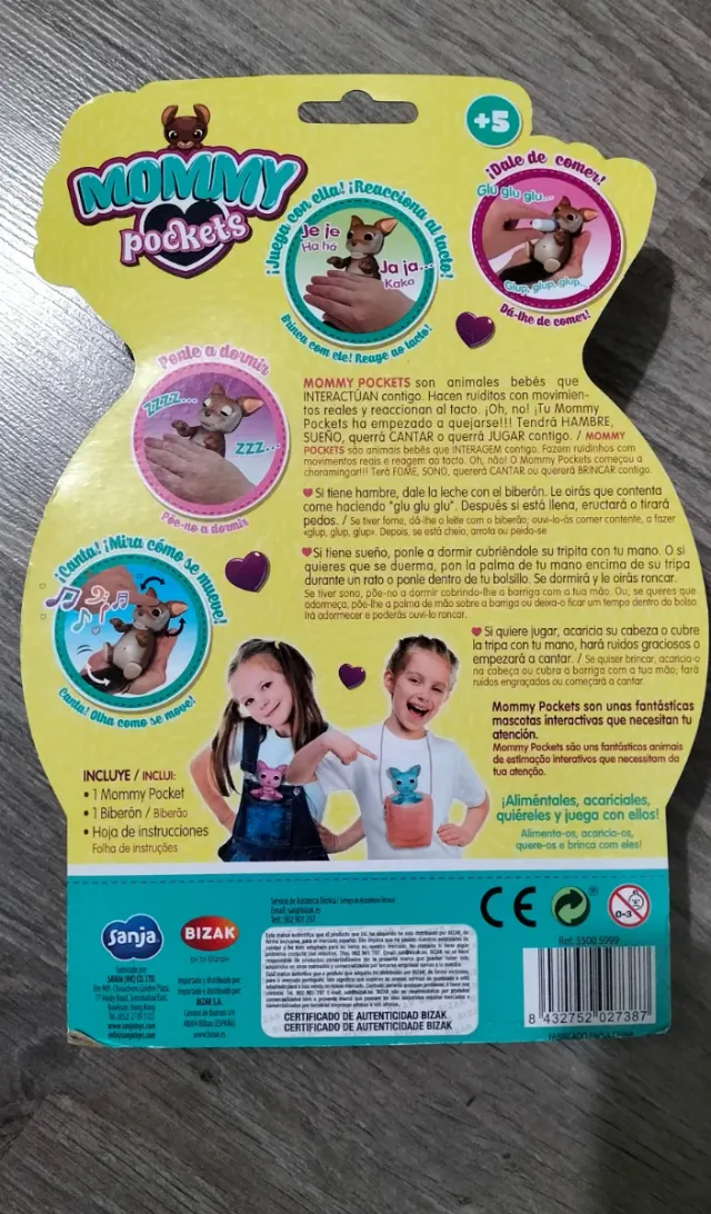 Muñeco ardilla interactivo Mommy Pockets nuevo bi