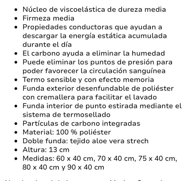 Pack 2 Almohadas Viscoelásticas Carbono 70cm