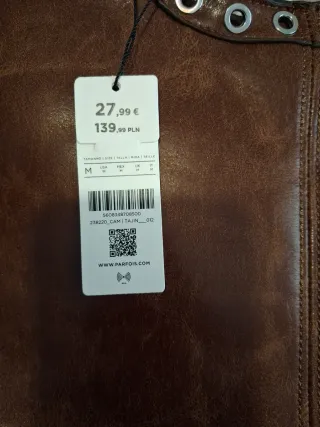 Bolso Marrón Cuero con Ojetes