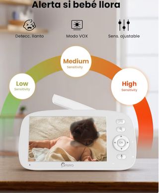 Vigilabebés pantalla 5” 360° Zoom 4X