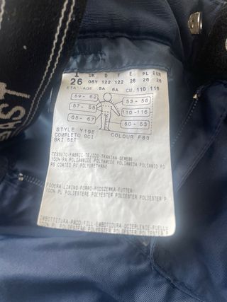 Peto de esquí infantil y manoplas