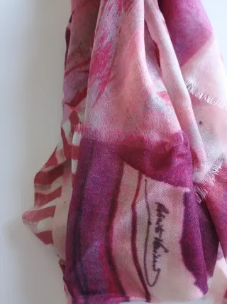 Pañuelo Roberto Verino Rosa y Morado