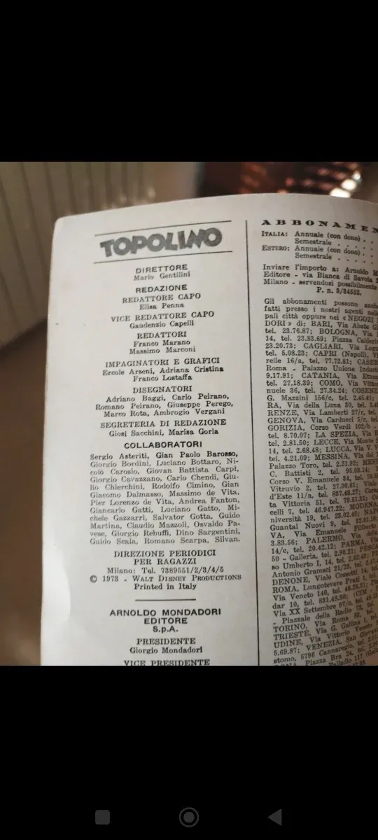 Storico e raro Topolino del 1973