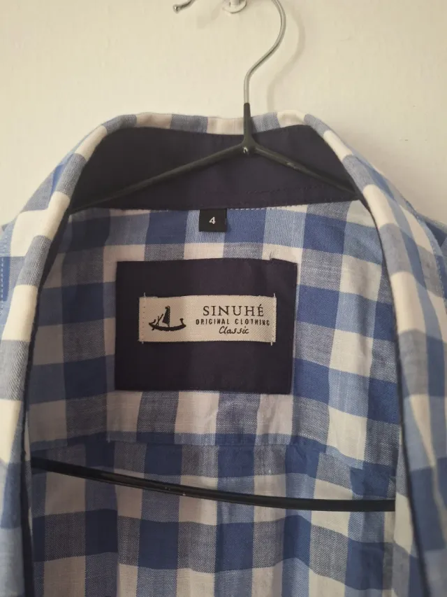 Camisa SINDU cuadros azul y blanco hombre
