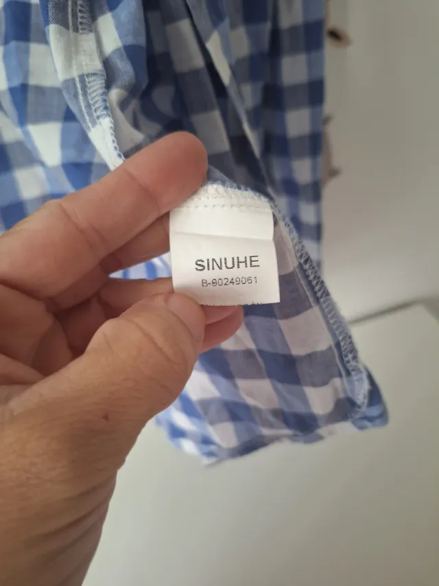 Camisa SINDU cuadros azul y blanco hombre