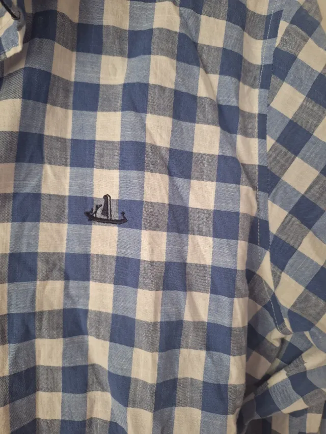 Camisa SINDU cuadros azul y blanco hombre