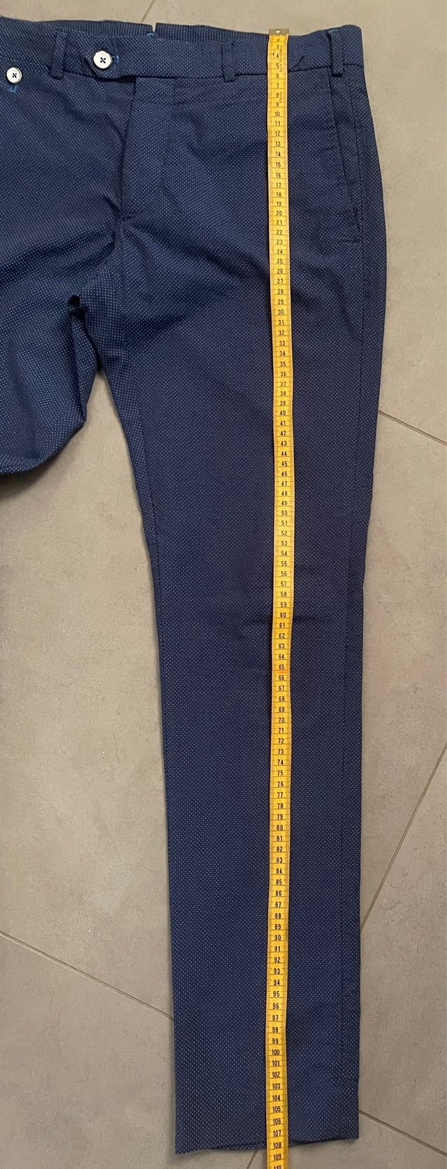 Pantaloni uomo Zara fantasia micro puntini blu