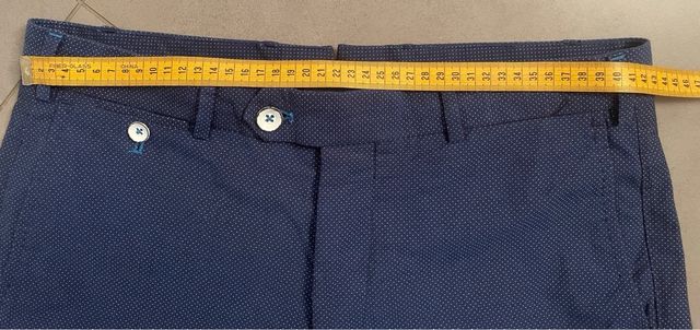 Pantaloni uomo Zara fantasia micro puntini blu