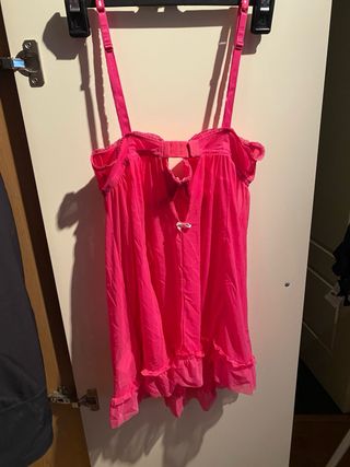 Camisón lencero H&M talla m rosa fucsia