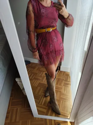 Vestido manga larga floral