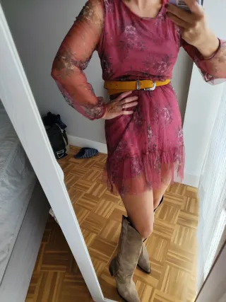 Vestido manga larga floral