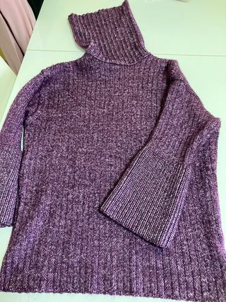 Jersey de lana cuello alto multicolor