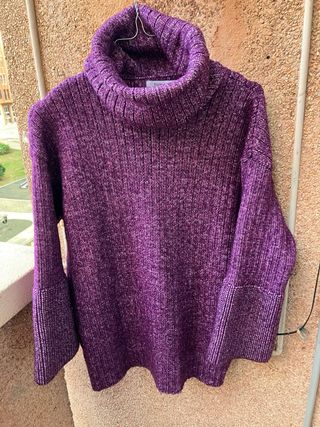 Jersey de lana cuello alto multicolor