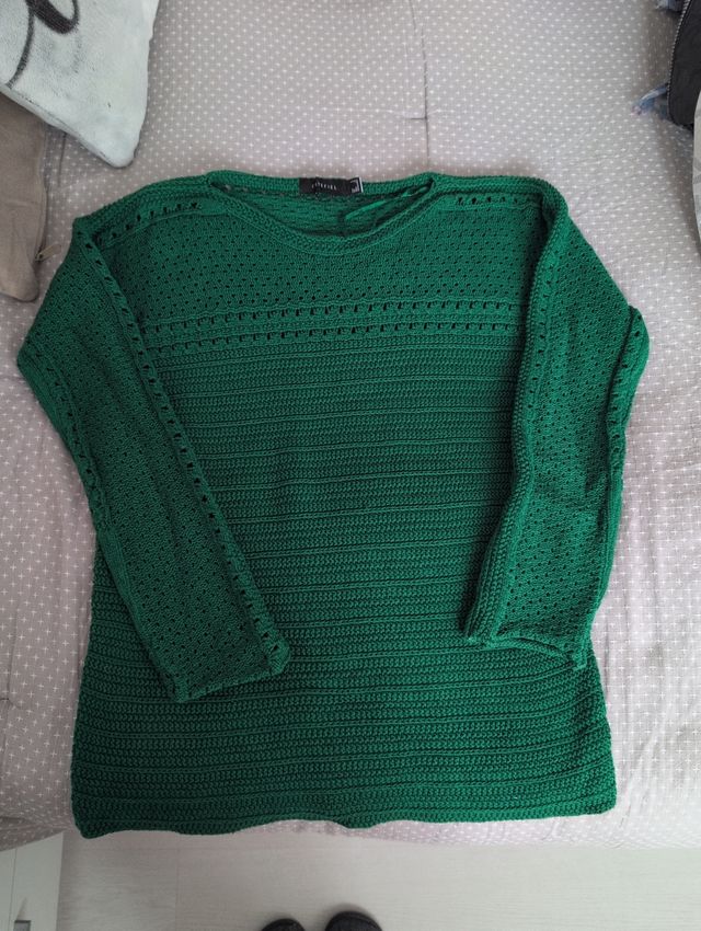 Jersey cortefiel verde talla S