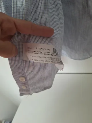 Camisa de vestir Pull&Bear azul y blanca