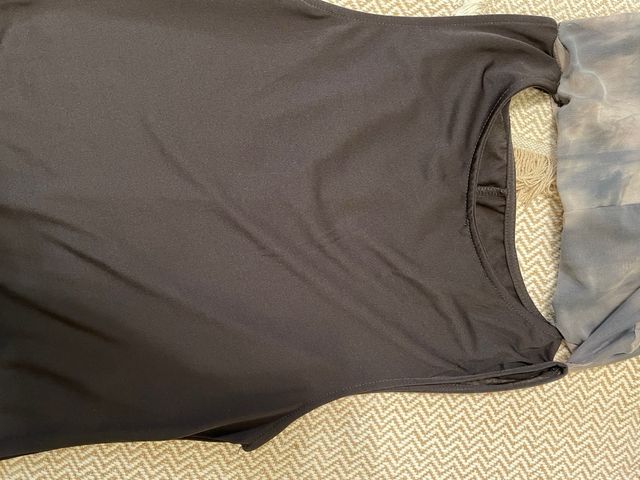 Vestido Zara Midi Tul Negro Gris