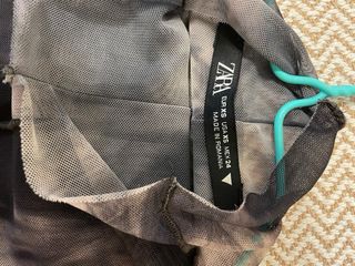 Vestido Zara Midi Tul Negro Gris