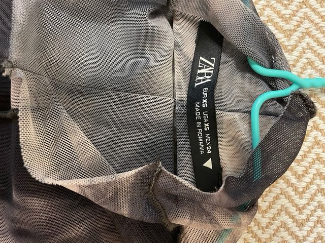 Vestido Zara Midi Tul Negro Gris