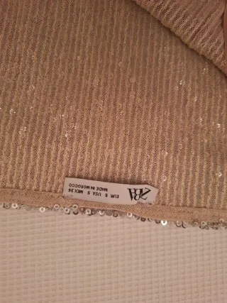 Top lentejuelas Zara rosa y plateado