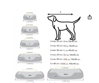 Colchón Perro BedDog LUPI S-XXXL Negro/Gris
