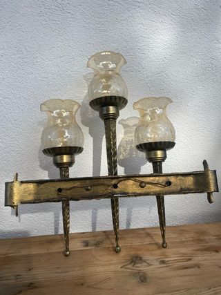 Aplique pared  Vintage Triple y  Dorado envejecido