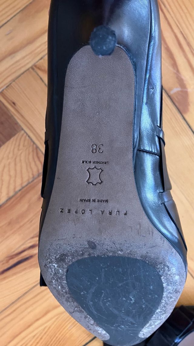 Zapatos Piel Pura López Negros T.38