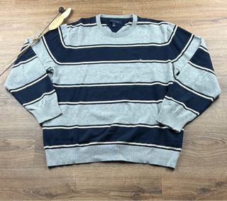 Maglione Tommy Hilfiger Grigio Blu Taglia XL uomo