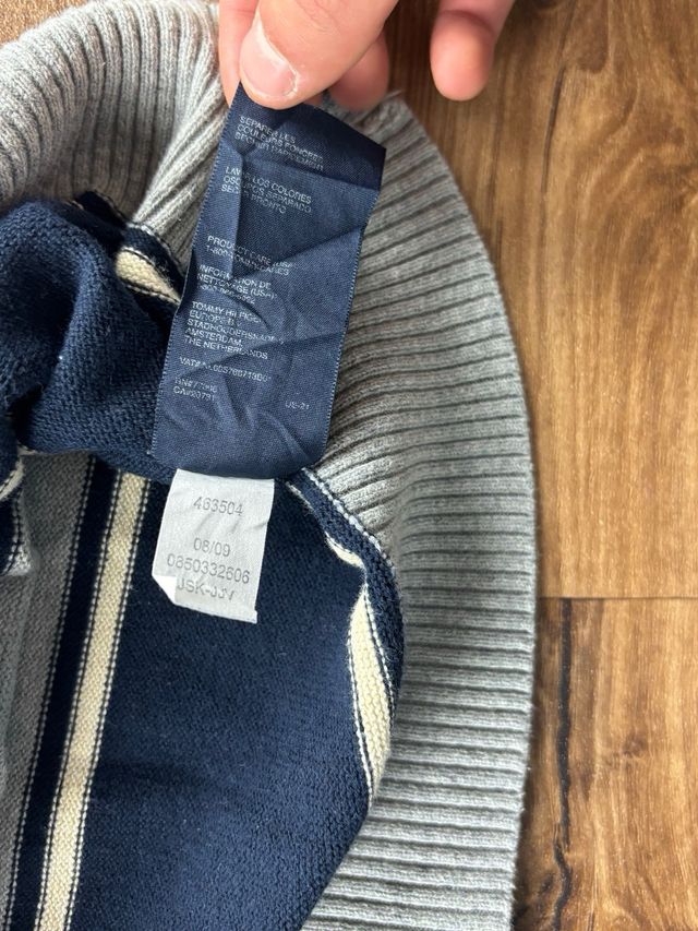 Maglione Tommy Hilfiger Grigio Blu Taglia XL uomo