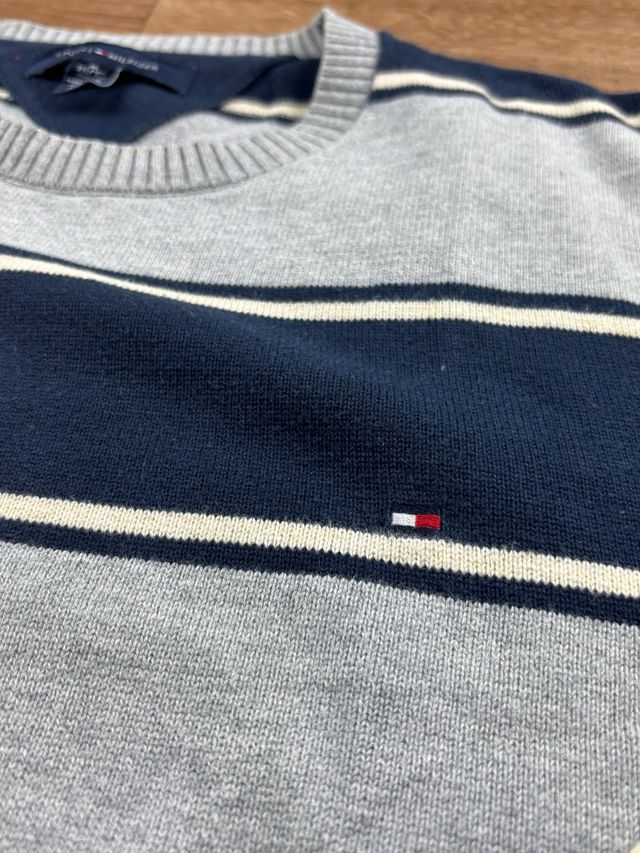 Maglione Tommy Hilfiger Grigio Blu Taglia XL uomo
